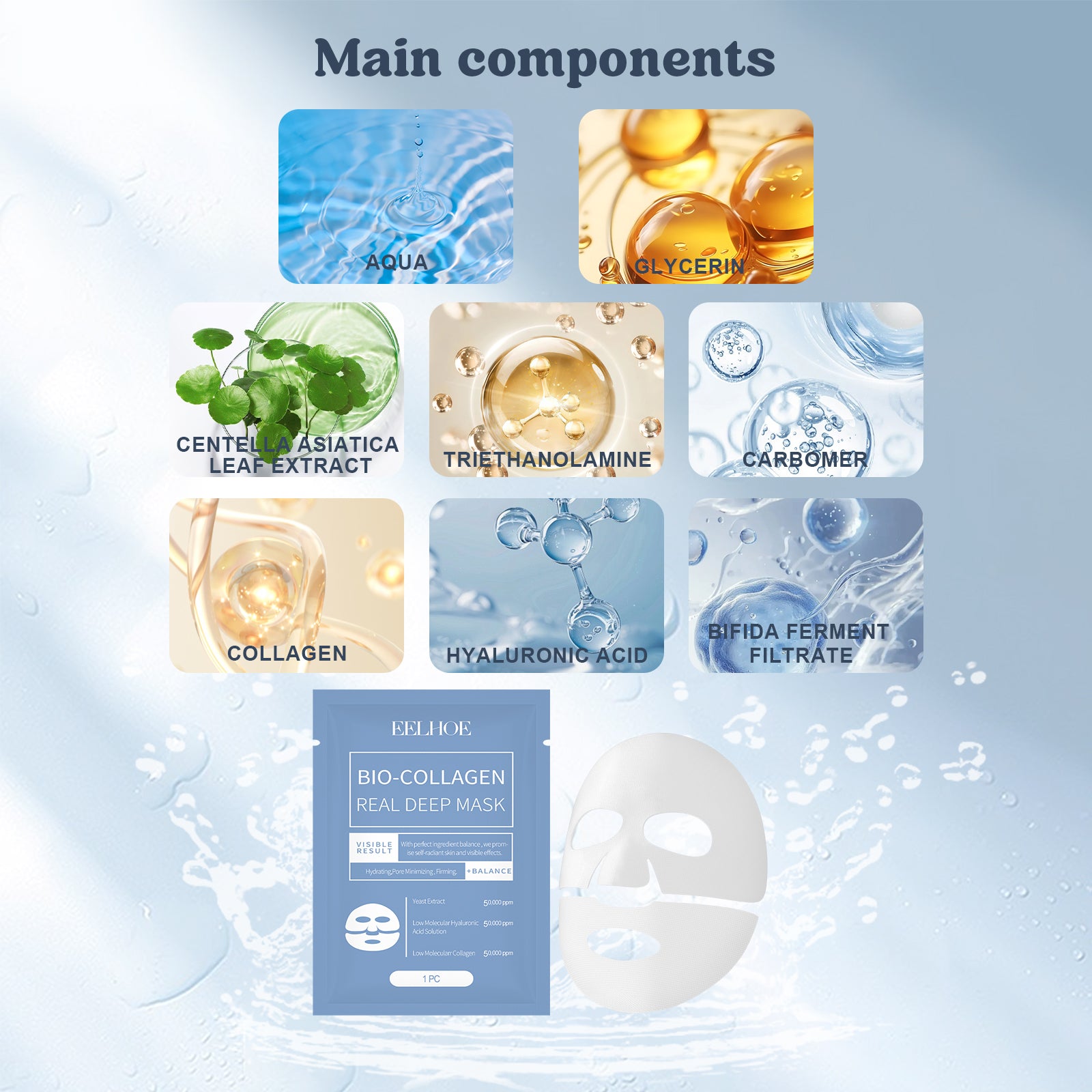 Collagen Mask Hydrates And Moisturizes Facial Skin Hydrating And Translucent Collagen Mask