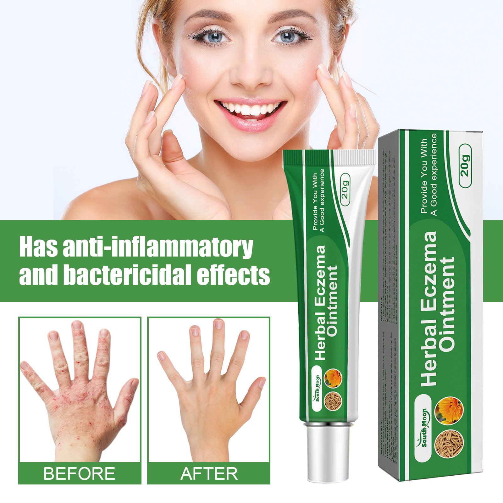 Herbal Eczema Ointment, Relieve Hand And Foot Moss Skin Redness Itchy Skin Repair Ointment