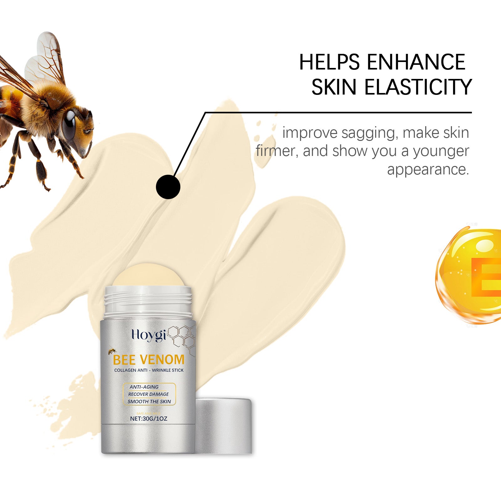 Hoygi Bee Venom Facial Moisturizer, Gently Hydrates And Moisturizes Dry Skin With A Delicate Elastic Moisturizing Moisturizer