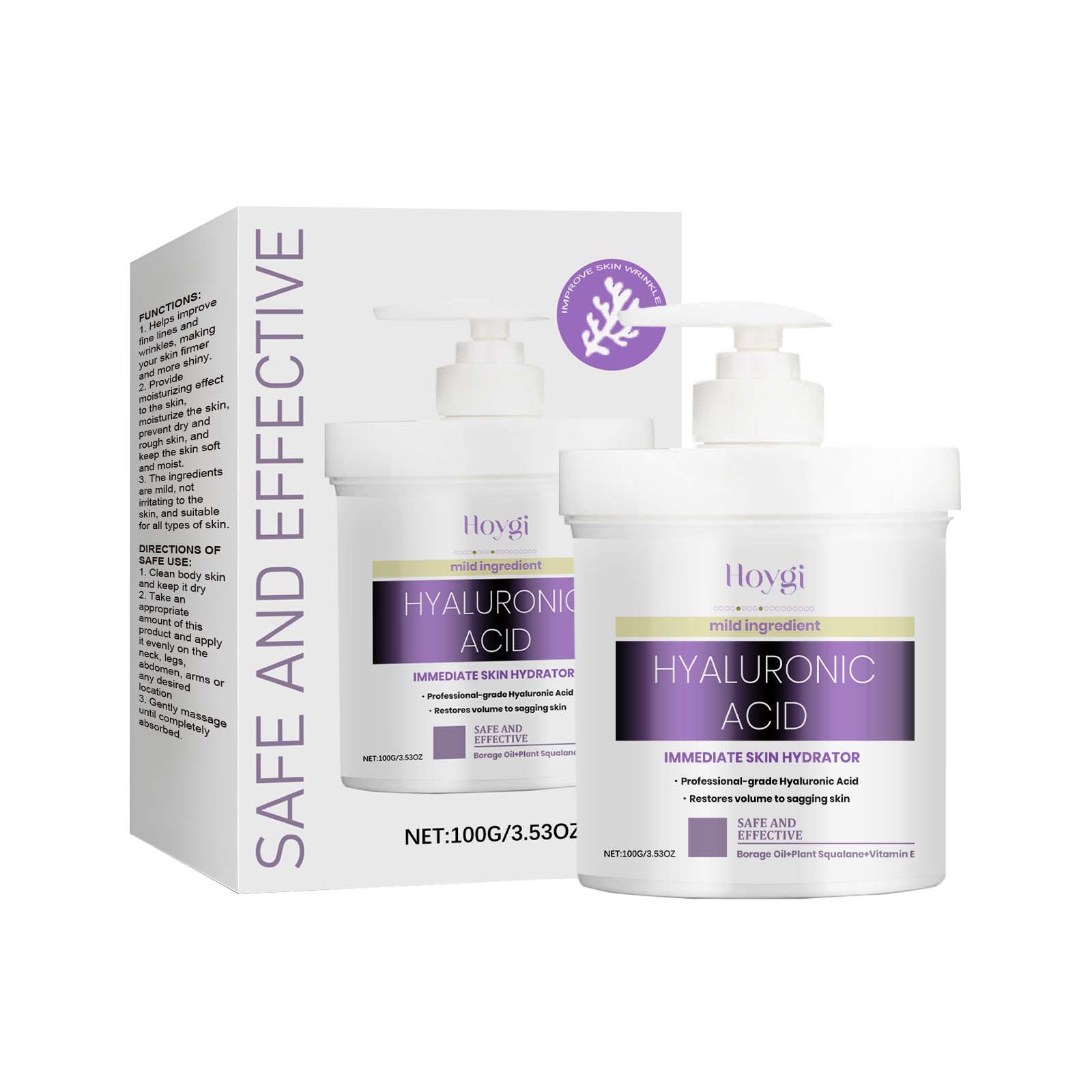 Hoygi Hyaluronic Acid Body Care Cream Nourishes Skin, Enhances Skin Elasticity And Moisturizes Skin