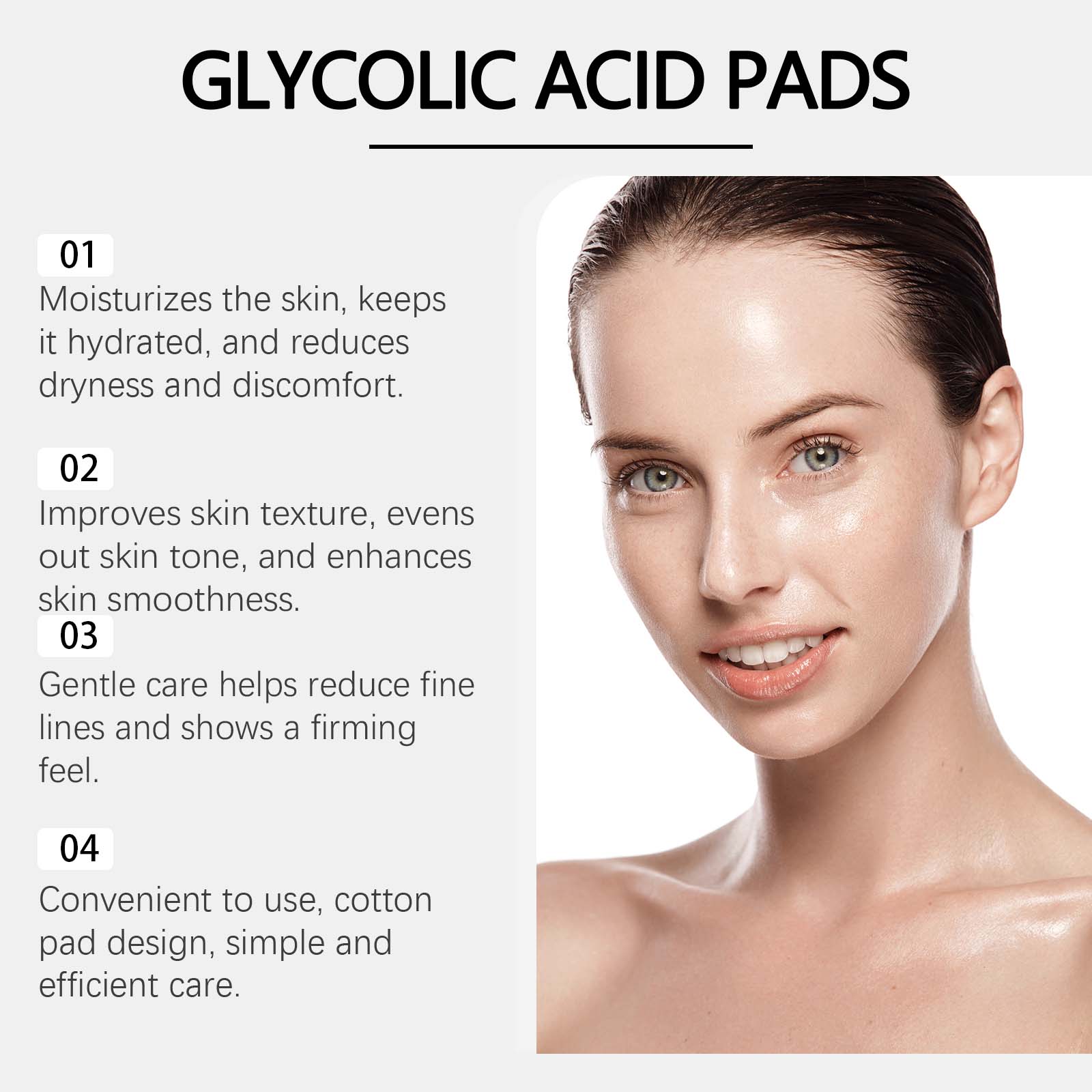Hoygi Glycolic Acid Exfoliating Shims, Gently Cleanse Facial Skin Comfortable, Refreshing And Glossy Skin Shims